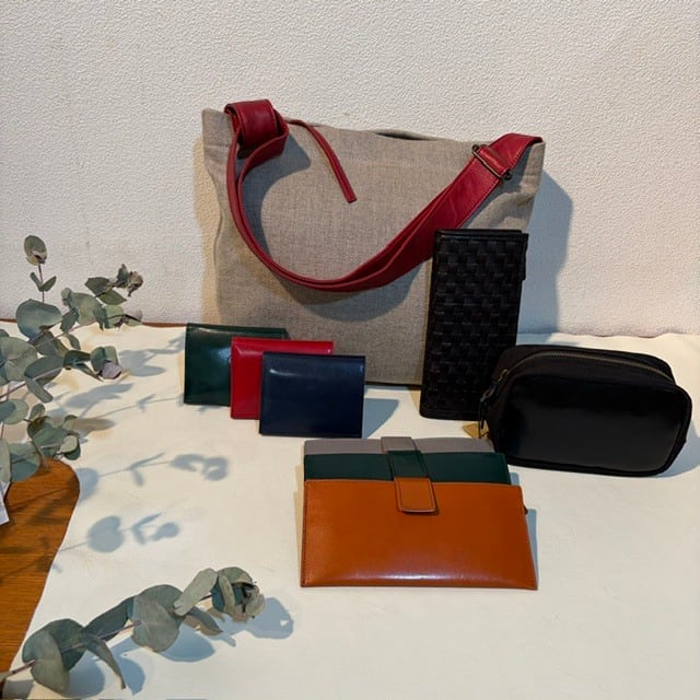 限定品 B.stuff リネンコンビショルダーバッグ
