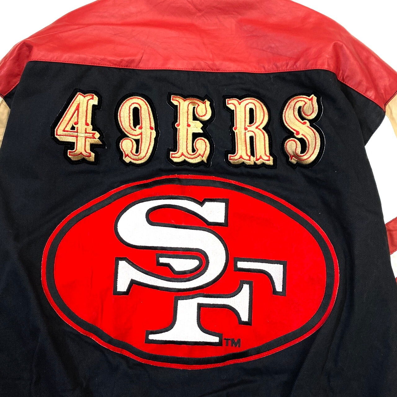 90年代 ビンテージ JEFF HAMILTON ジェフハミルトン NFL 49ERS 袖革 