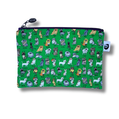 CHI-BEE / チービー - medium pouch (cat green)