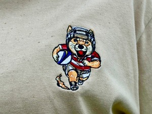 柴ラグ刺繍Tシャツ ベージュ