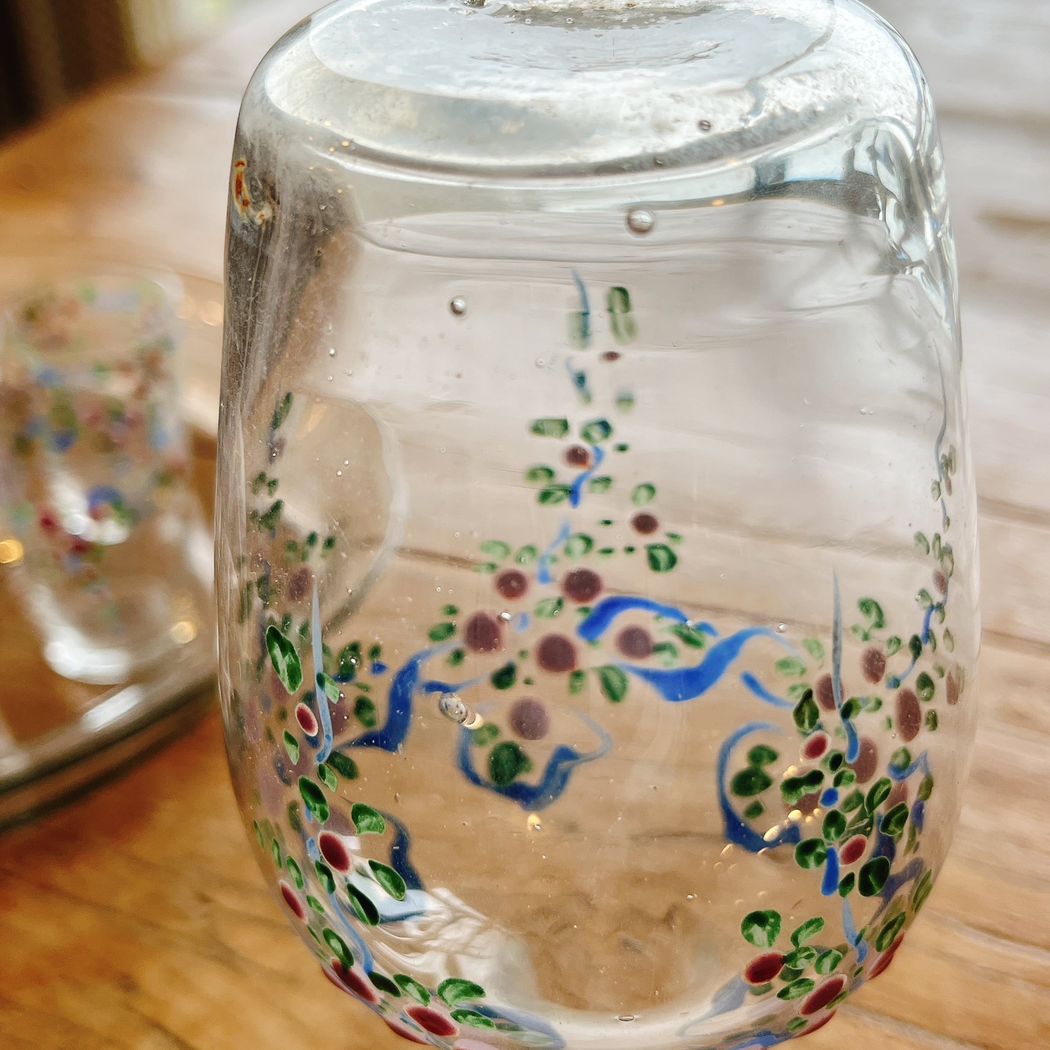 エナメル手描きの花柄が可愛いリキュールグラスSET | gc.brocante