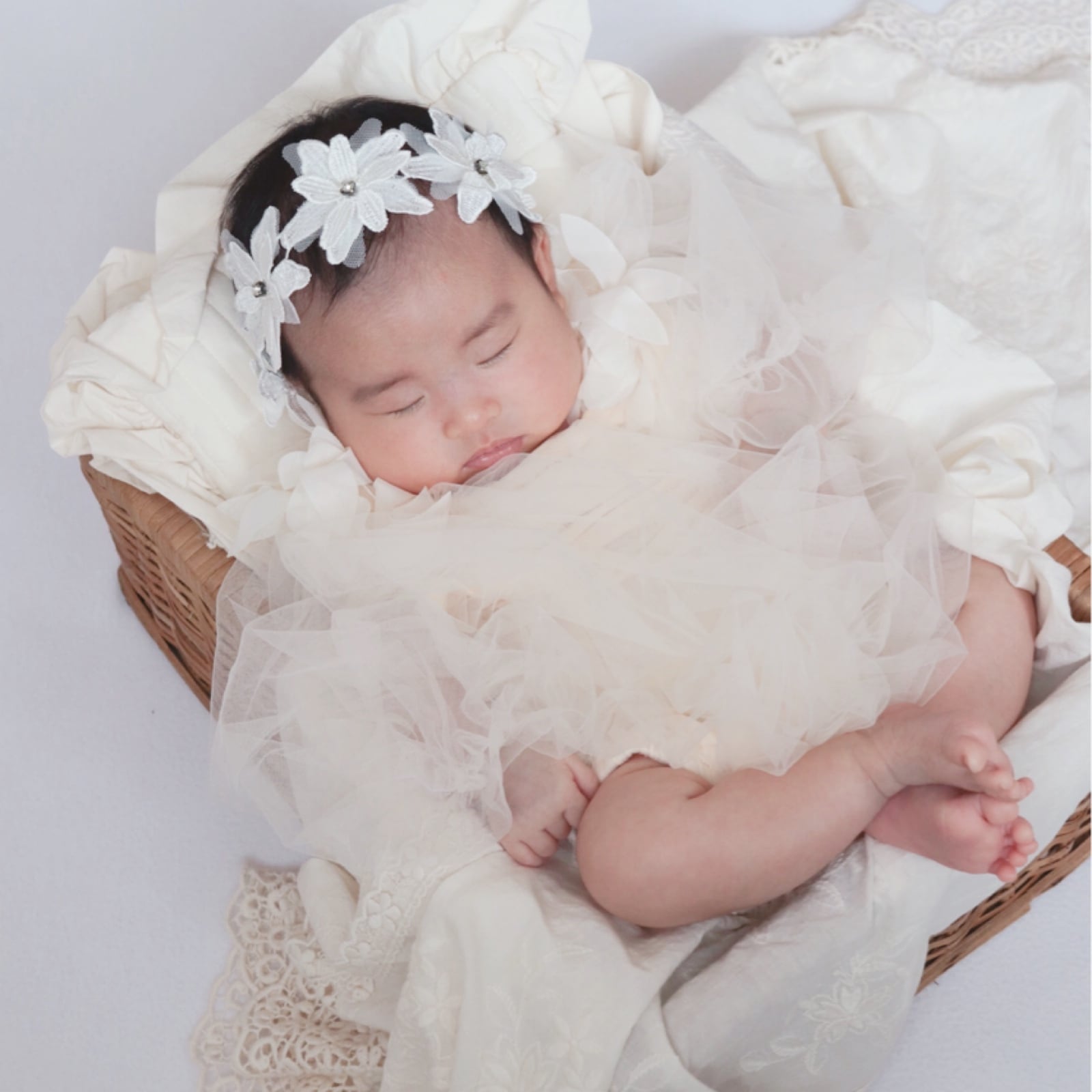 即納ふんわりリーフロンパース&flower head accessory②点set 一部予約