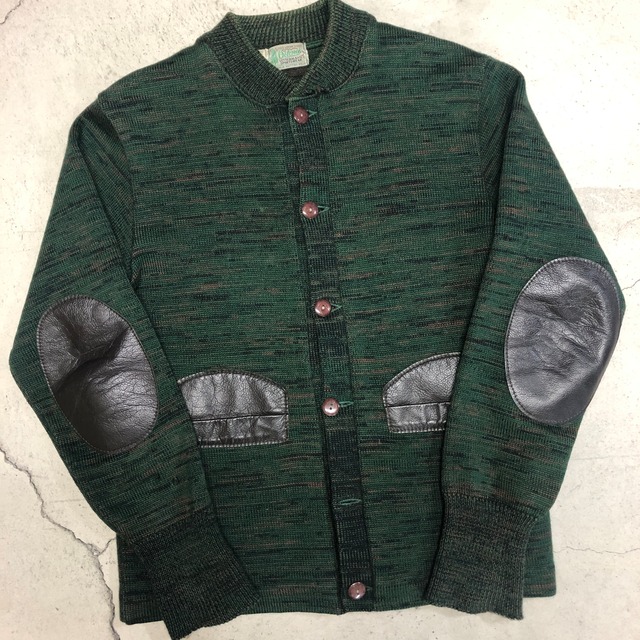⊕OCTONEK GREEN/BROWN CARDIGAN USA