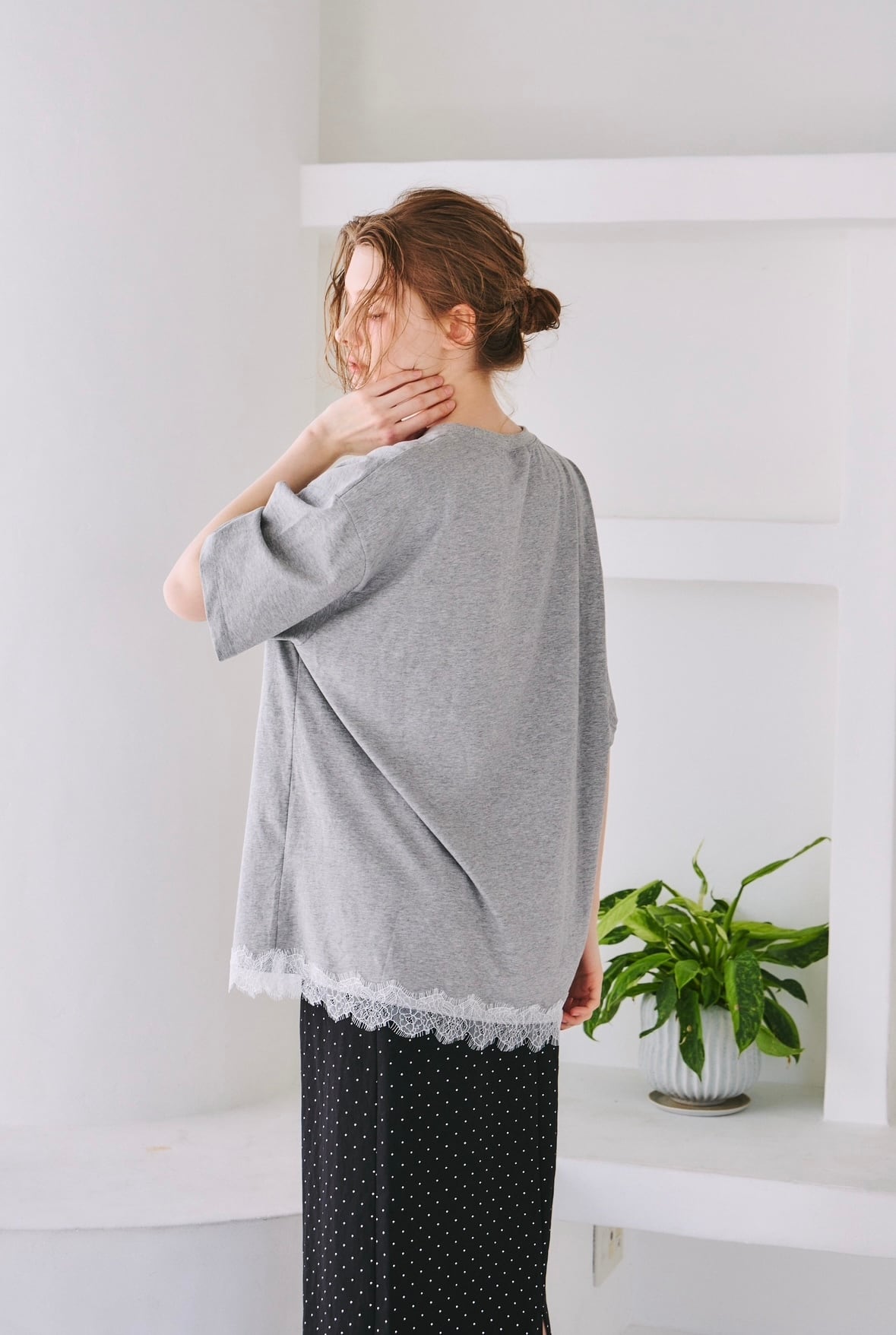 big silhouette lace tee | mite