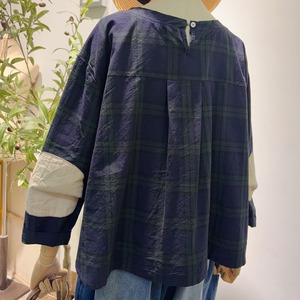 チェック柄ワイドシルエット ショート丈シャツ2col H 26452
