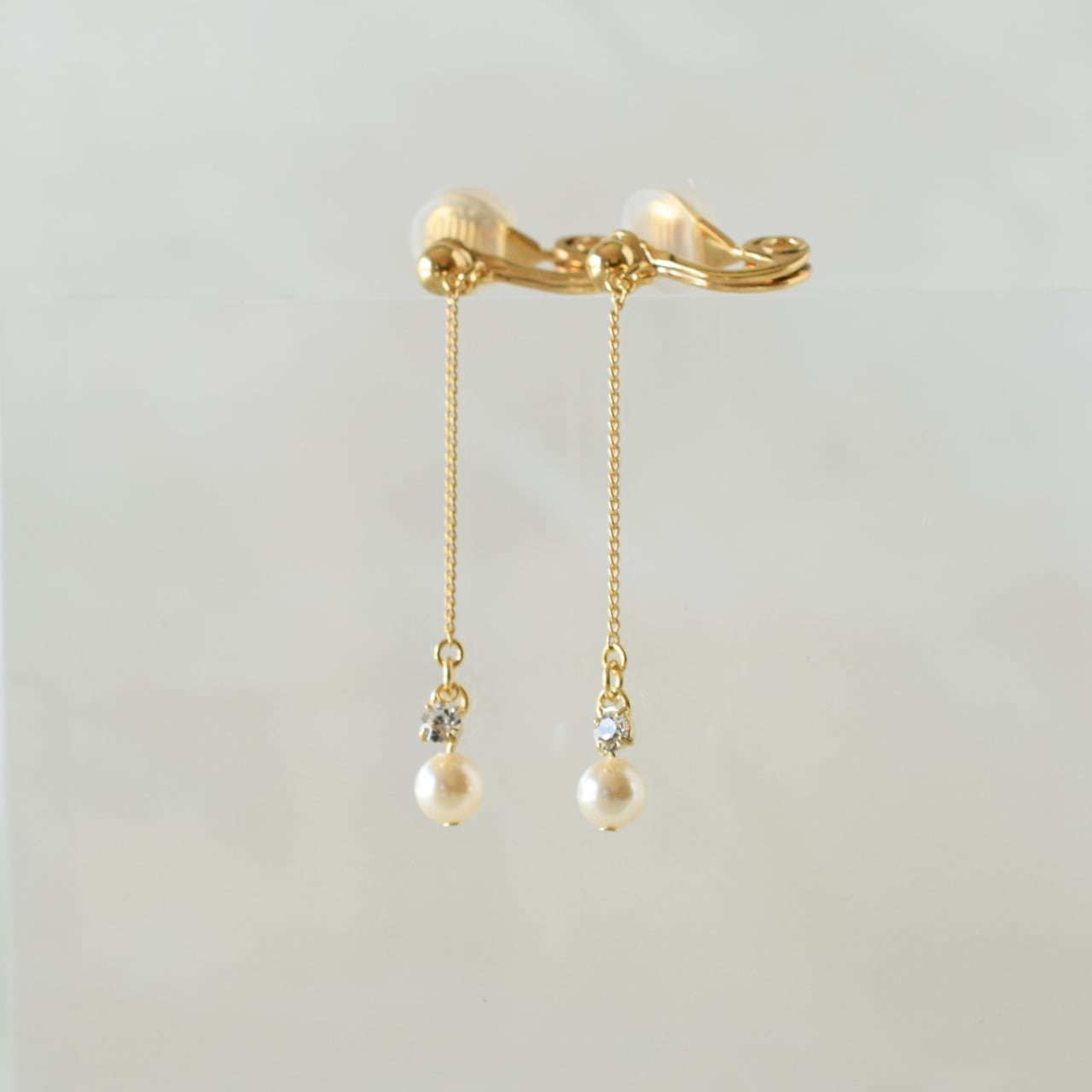 chainパール ゴールド 魔法のイヤリング 痛くない 日本製 福耳ok 金属アレルギー対応 落ちない シンプル 大人 ピアス風 揺れる 送料無料