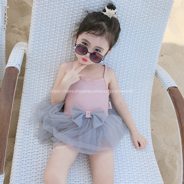 90 130 ワンピース水着 パステル可愛い リボン レース 韓国子供水着 ピンク グレー Q Toworld キュートワールド 子供服 90 130 ワンピース水着 パステル可愛い リボン レース 韓国子供水着 ピンク グレー Q Toworld キュートワールド 子供服