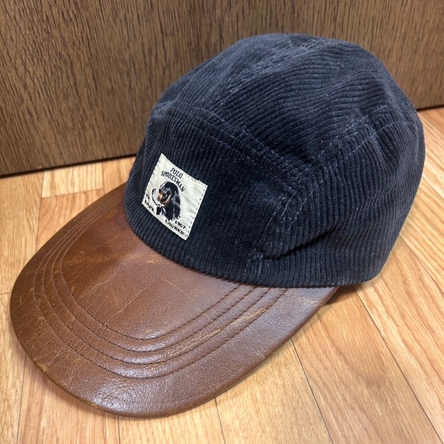 ralphlauren つばレザー コーデュロイ キャップ