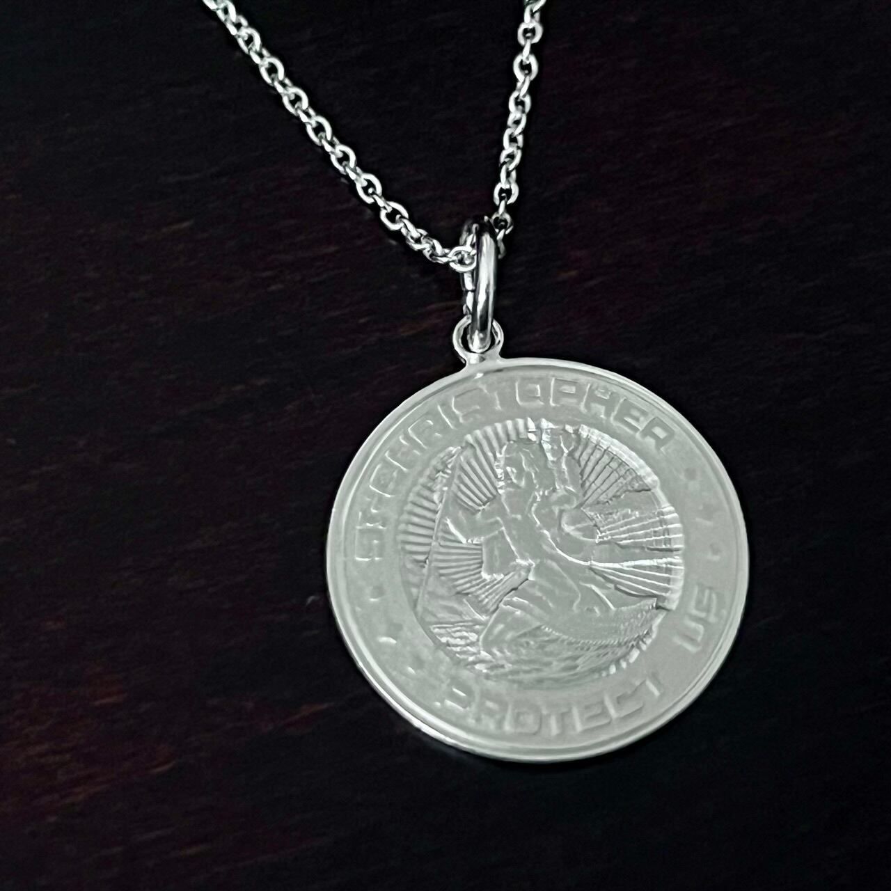 OLD TIFFANY & CO. St. CHRISTOPHER Medal Charm Necklace Sterling