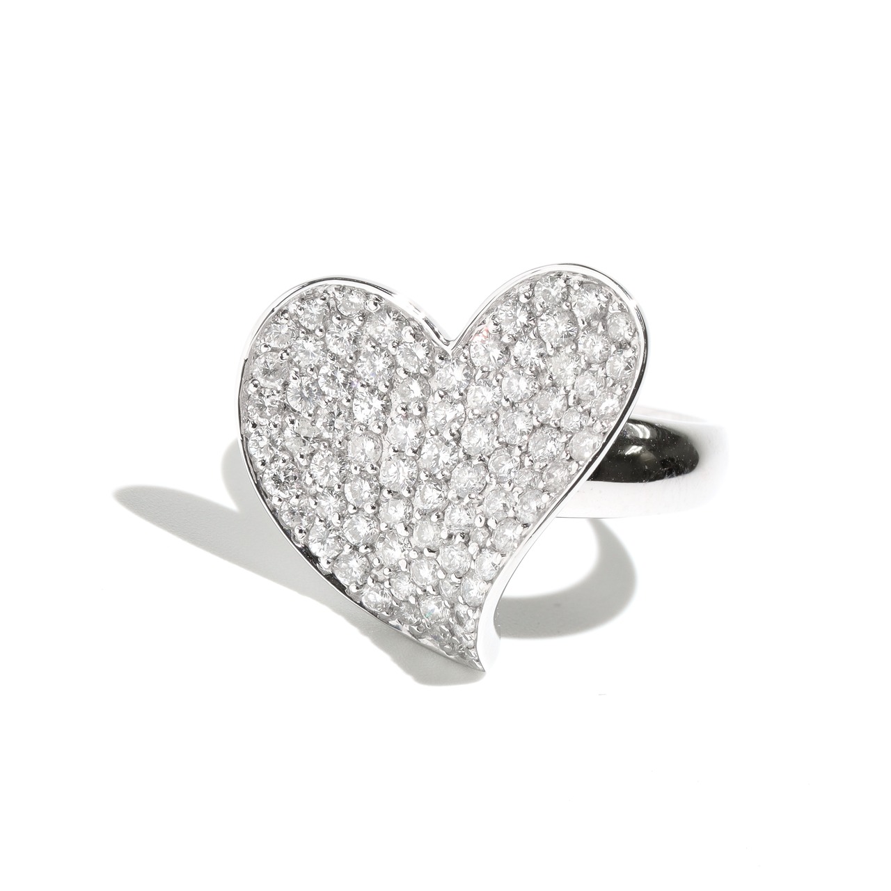 ハートモチーフ ダイヤモンド リング K18 / 1.300ct