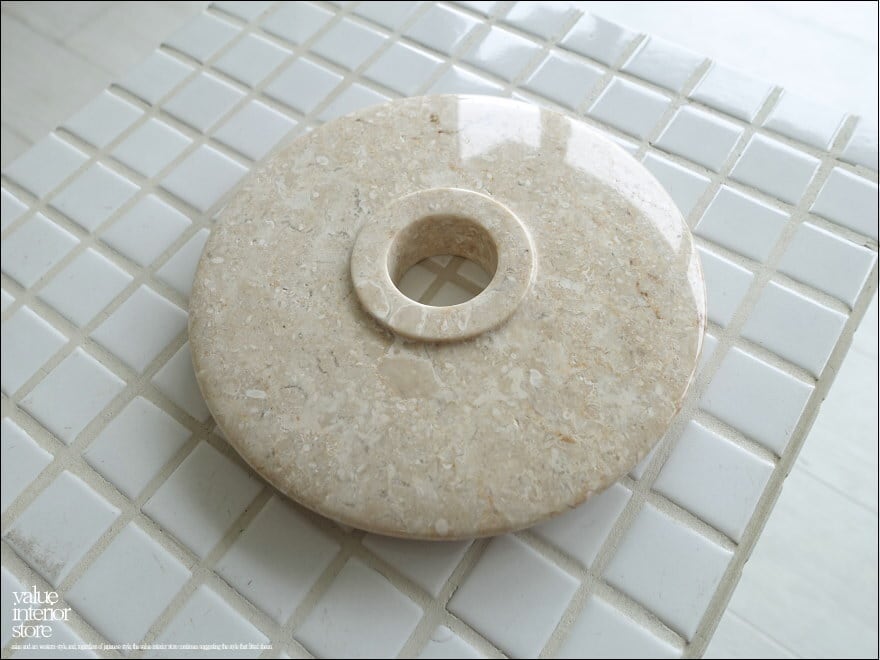 天然大理石オブジェCir/SS マーブル 置物 装飾 天然石アート 円形