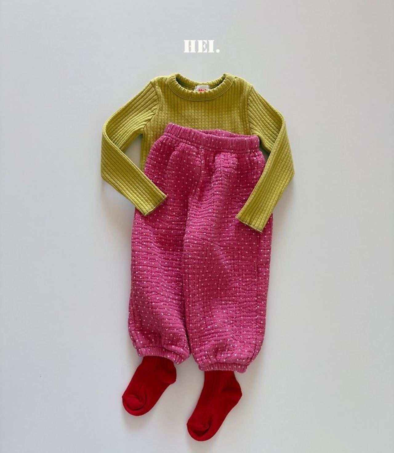 韓国子供服 / 26Autumn / 〖取寄〗Hei / もちもちTシャツ / キッズ服 / カラフル服 / 秋服 *XS~XL*