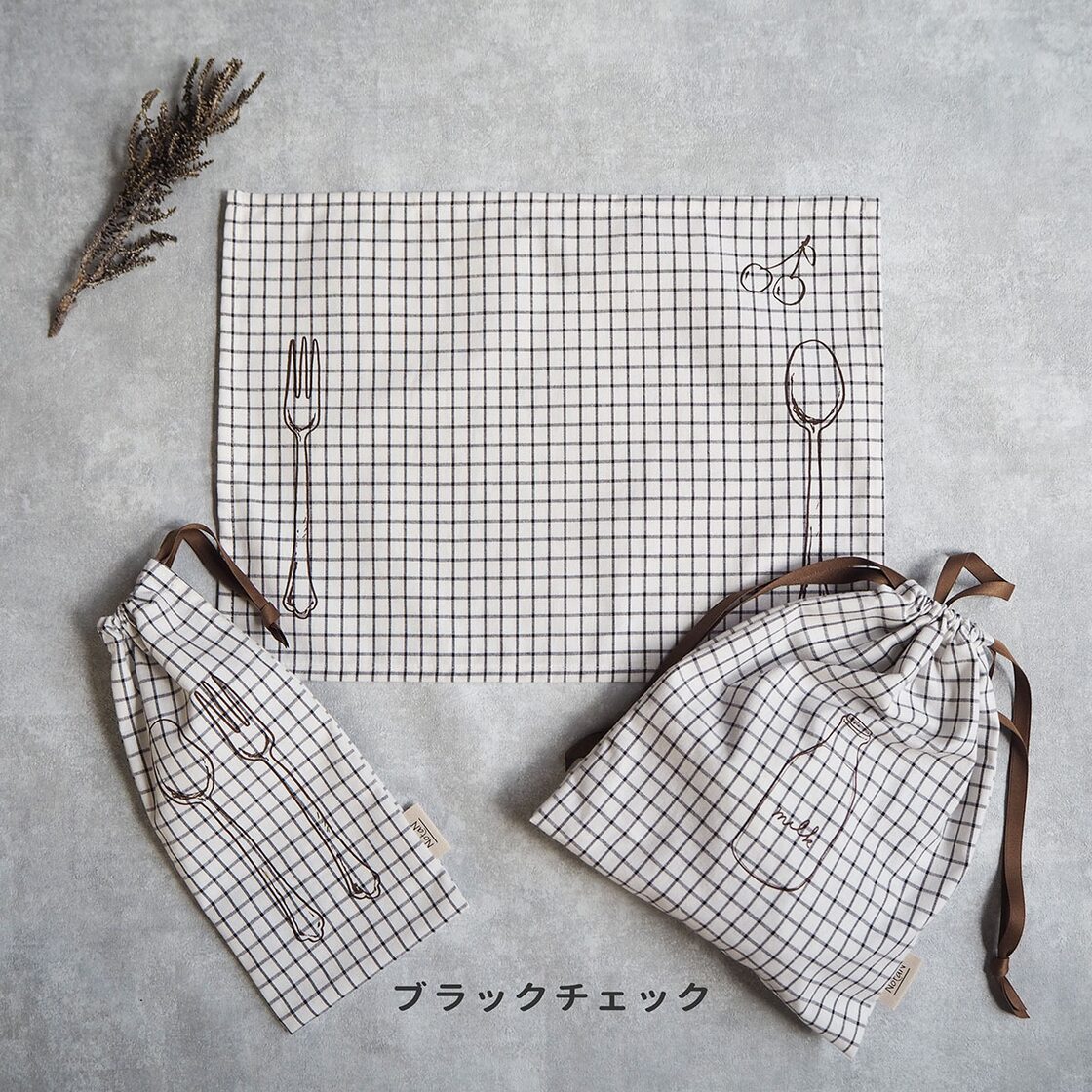 給食袋 チェック・ストライプ | Pay ID 