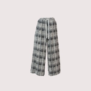 カットジャガードチェックパンツ(ホワイト)