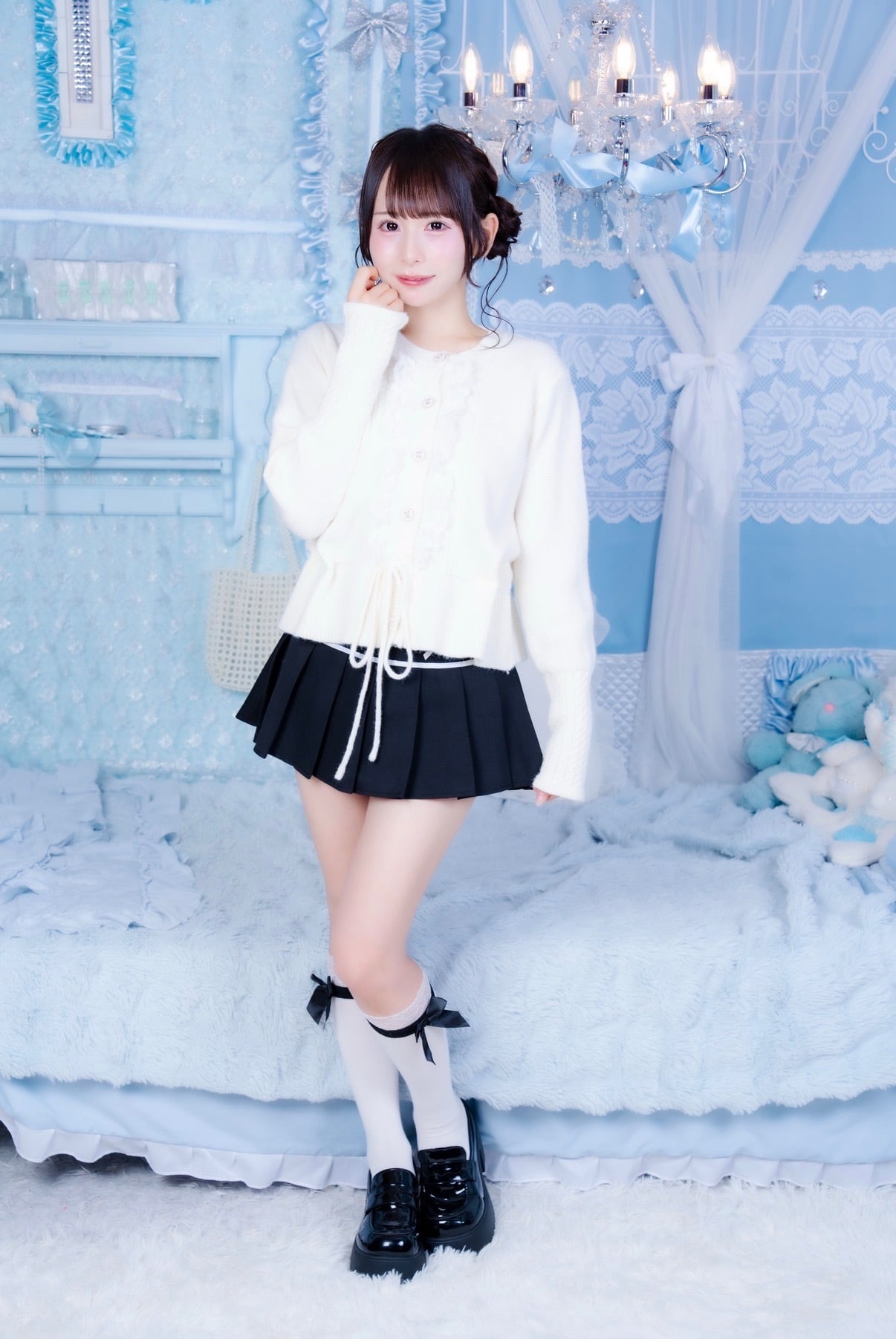 Sweet Ribbon Pleats Skirt