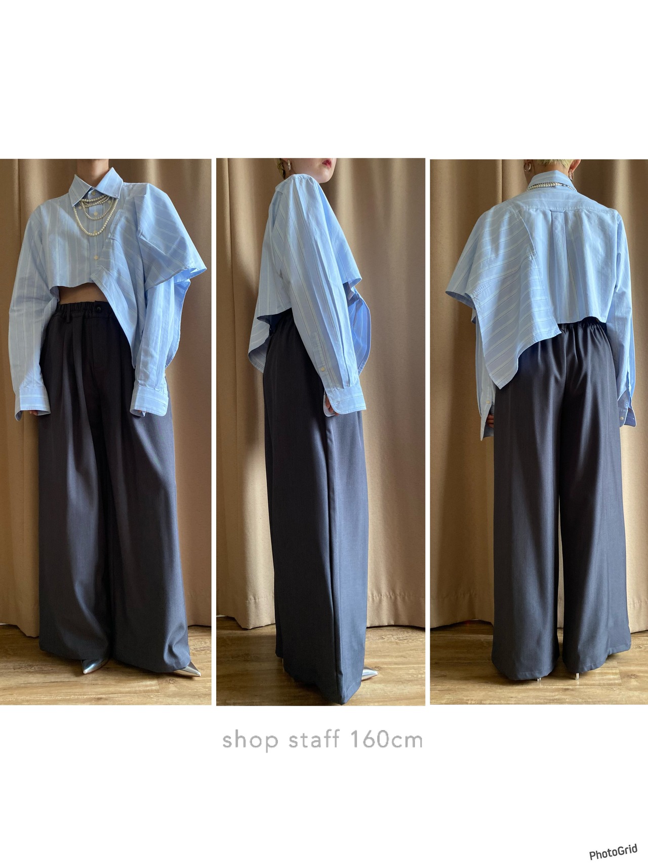 frill shoulder design remake shirt-4173-6