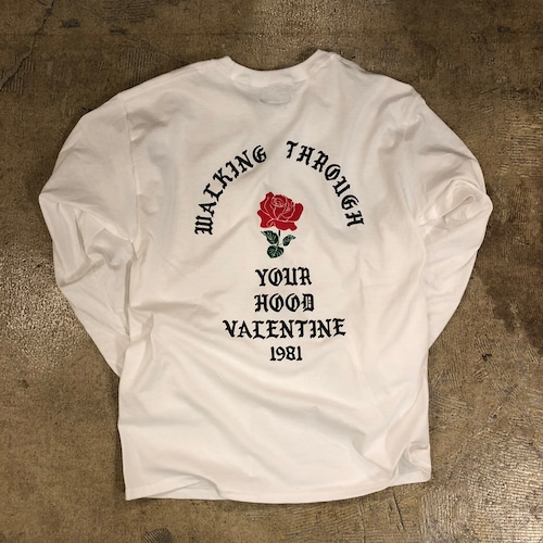 BLUE VALENTINE #W.T.Y.H Rose L/S Tee White