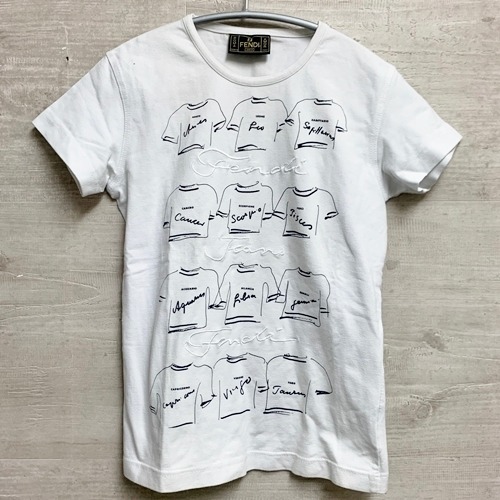 FENDI　フェンディ　刺繍Tシャツ　42 ホワイト　【中目黒b12】