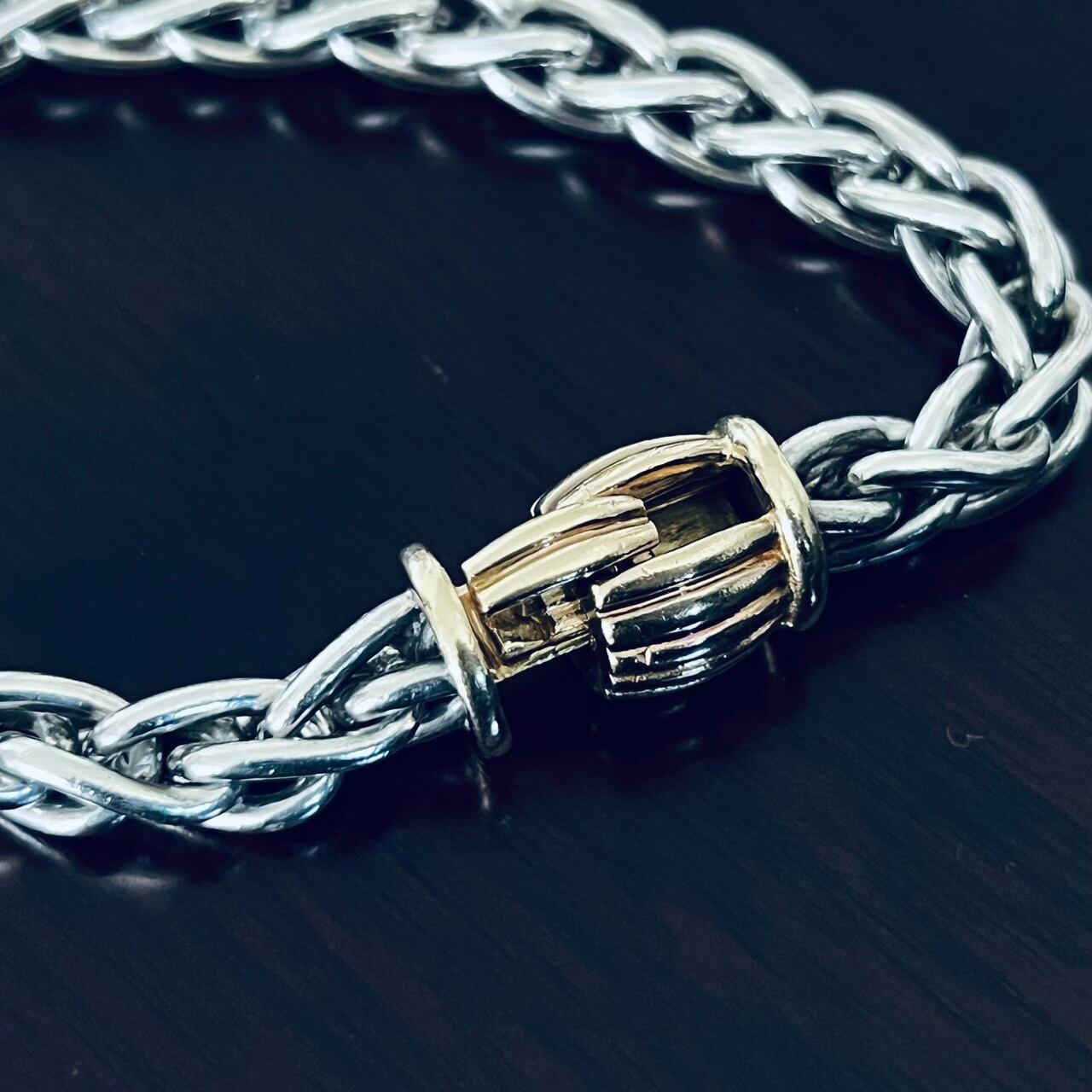 VINTAGE HERMES Ariane Bracelet Silver & 18K Gold | ヴィンテージ