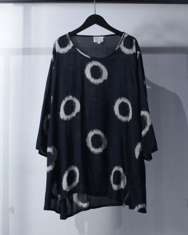 【Caka BLACK】Artistic Circle Pattern Vintage Loose Pullover