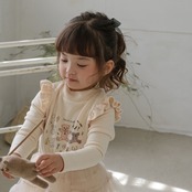 韓国子供服 / 26winter / puella FLO / ビジューT / キッズ / 冬服 *90~140*