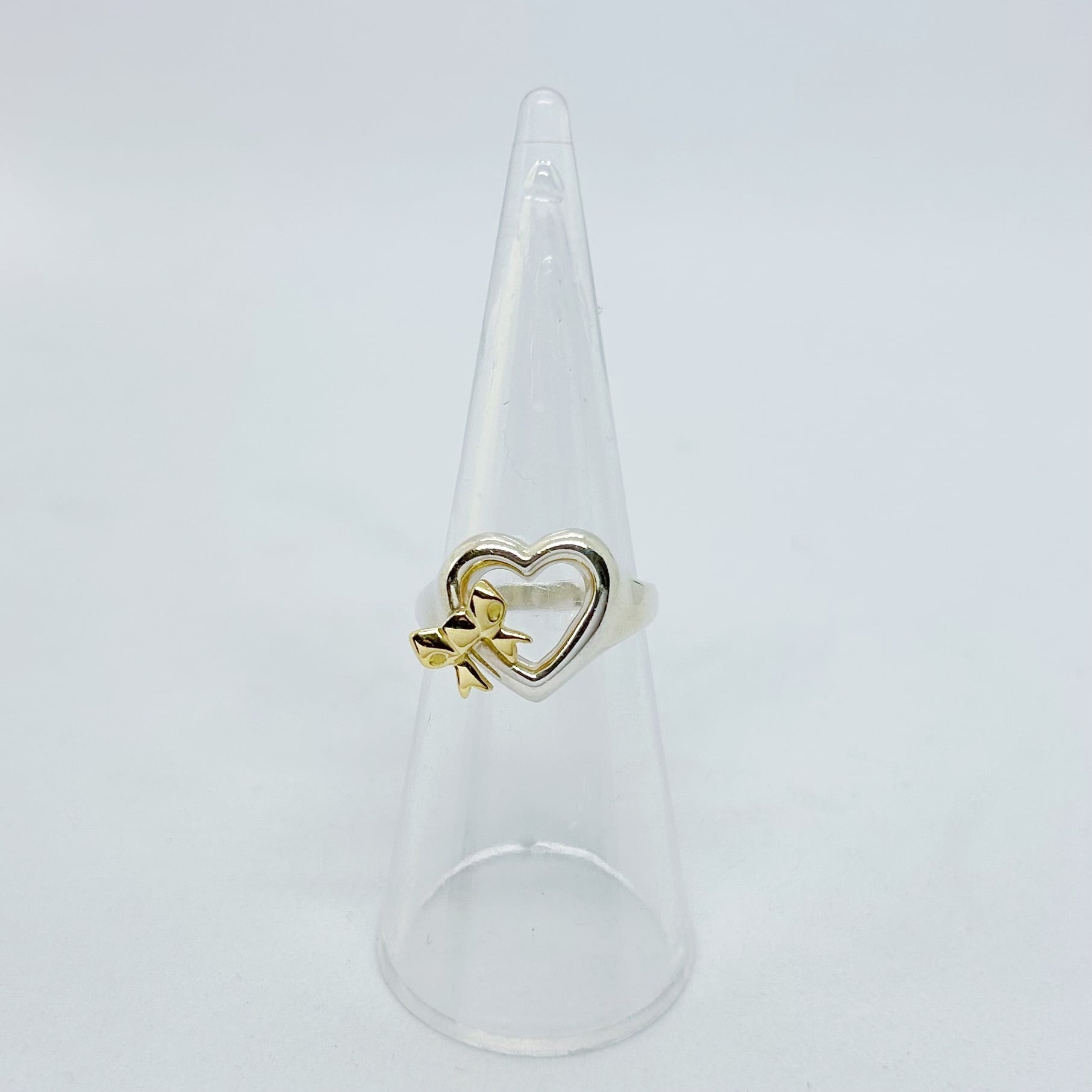 【TR7144】Tiffany&Co. heart&ribbon ring/silver925,K18/ティファニー/リング