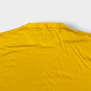 【Russell】90s USA製 無地 Tシャツ プレーン XL ビッグサイズ シングルステッチ 半袖 イエロー US古着
