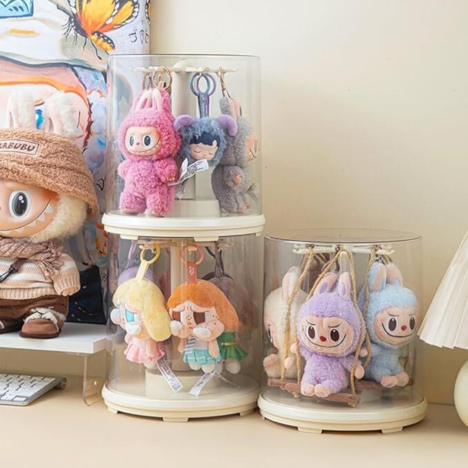 回転式クリア展示ボックス ぬいぐるみ マスコット用 多機能