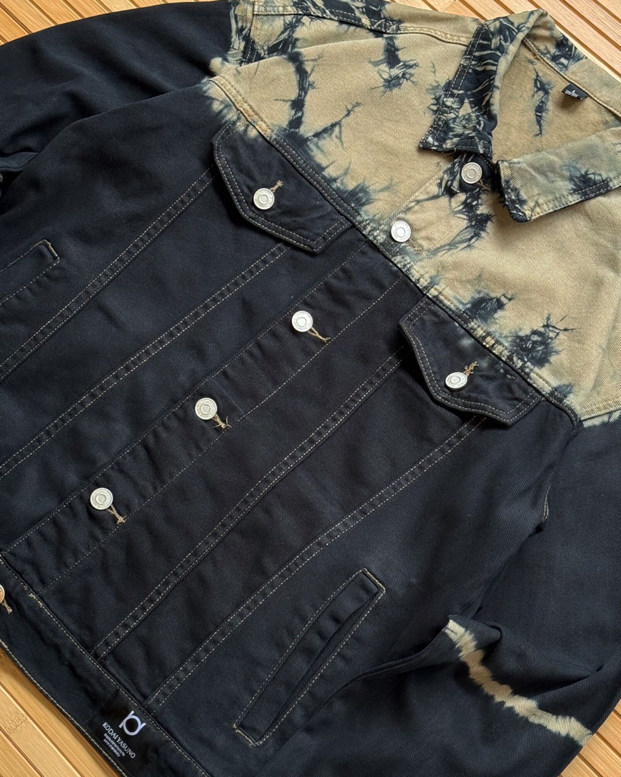 【 数量限定販売 】黒染めタイダイカラーデニムジャケット 道なき道