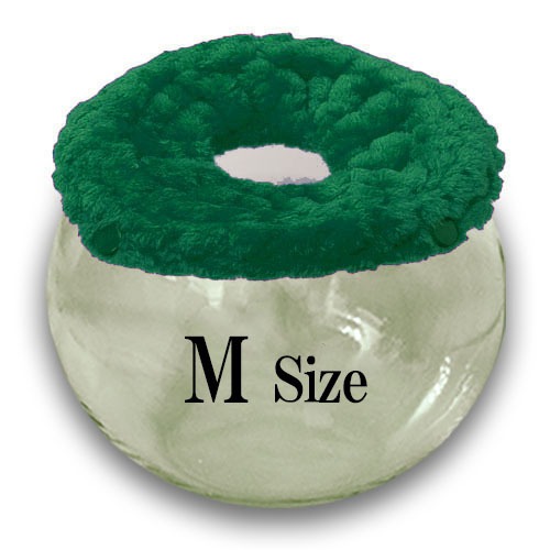 【Mサイズ】ダークグリーン チンチラ　デグー　砂浴び容器　飛び散り防止　ブラッシング効果Chinchilla's glass ball for dust bath [M size] fluffy ring is [dark green color] .