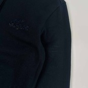 LACOSTE ラコステ ラインストーン 鹿の子 長袖 ポロシャツ 34/ブラック レディース