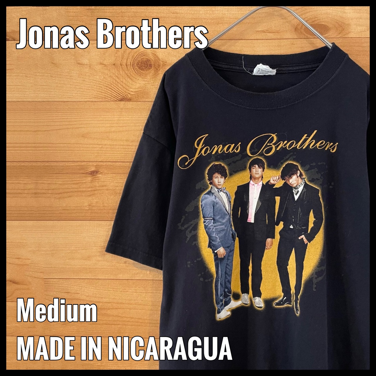 【anvil】ジョナスブラザーズ バンドTシャツ Jonas Brothers 2008 ツアーT バックプリント フォトプリント us古着