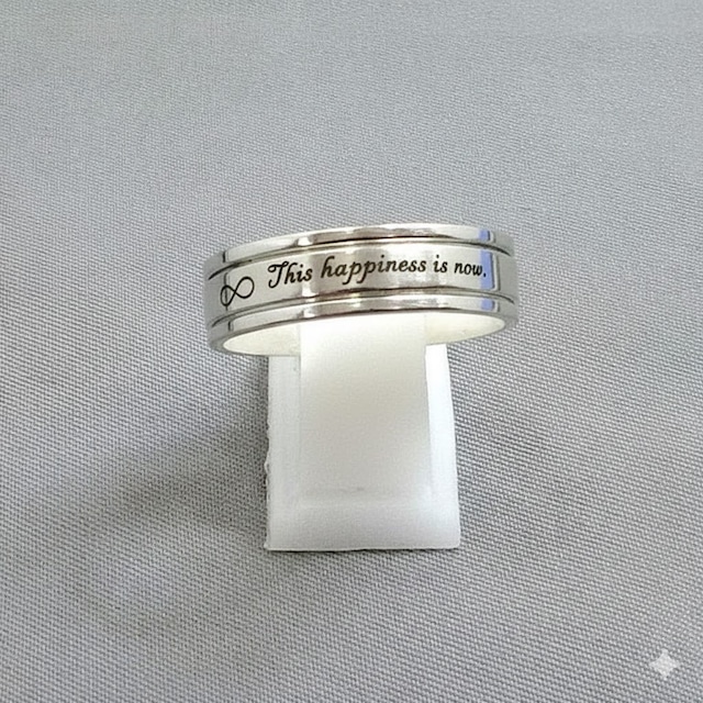 オリジナルメッセージ可！くるくる回転のフィジェットシルバー925製リング！