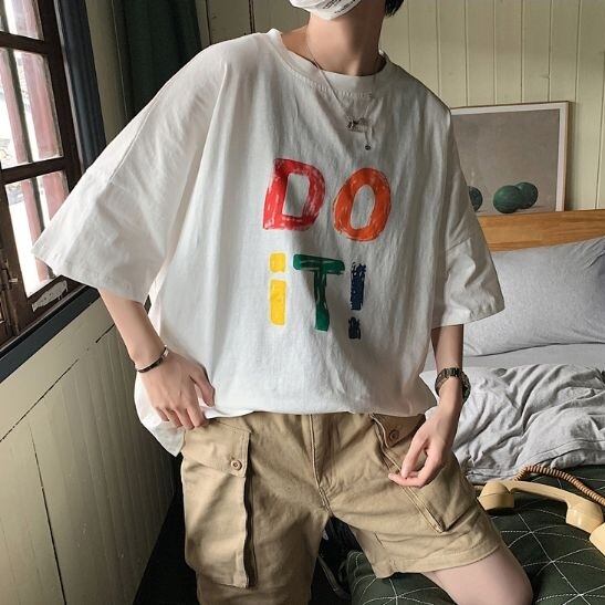 全3色 カットソー ビッグシルエット ロゴ カジュアル メンズ