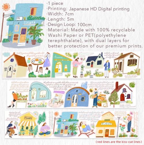 新作☆ WT220｜The Washi Tape Shop【Bloom House】型抜き PETテープ