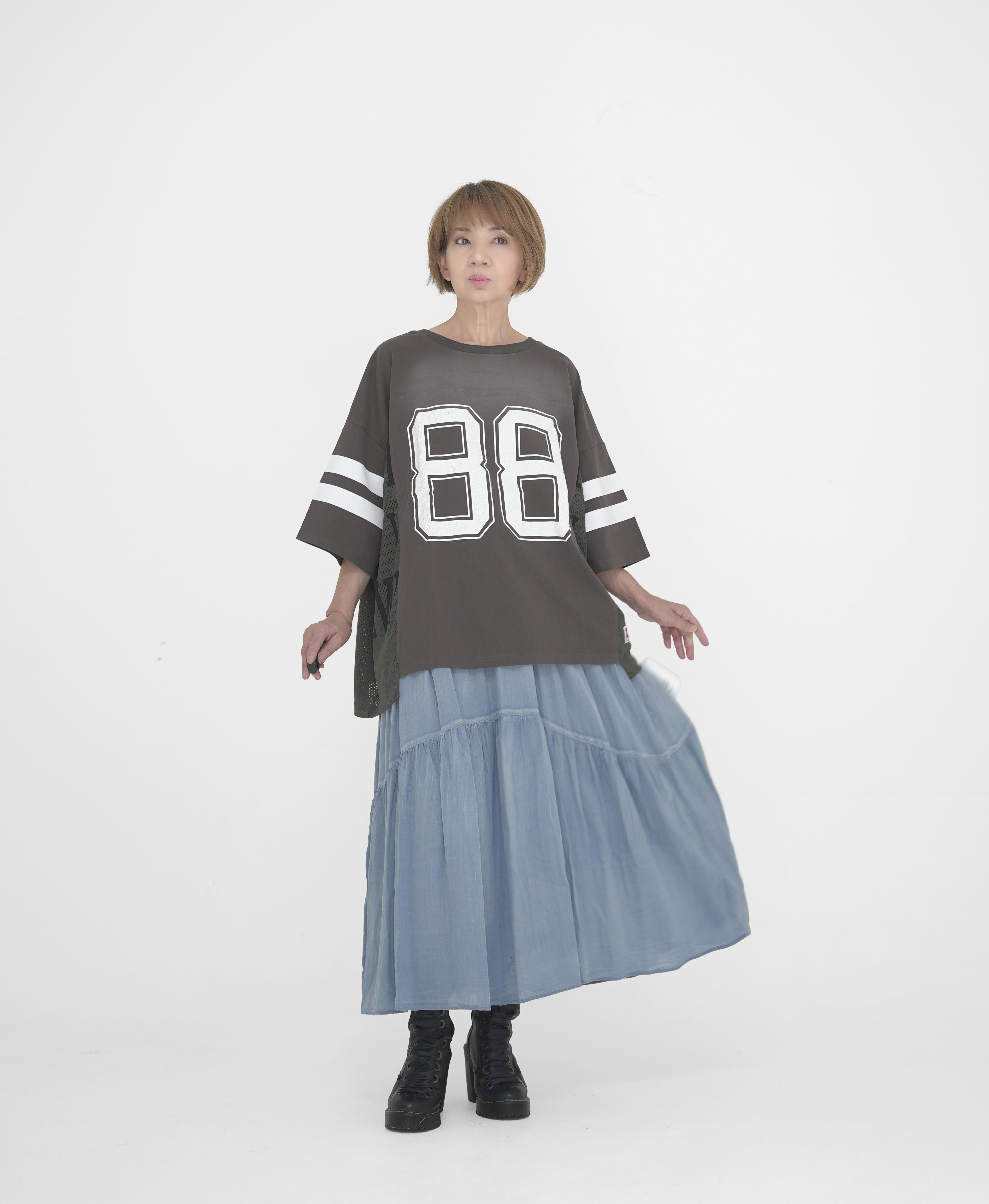 gz507317　シアデニムティアード パイピングフレアsk