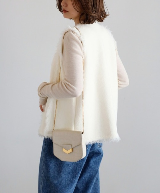 フリンジリブニットベスト