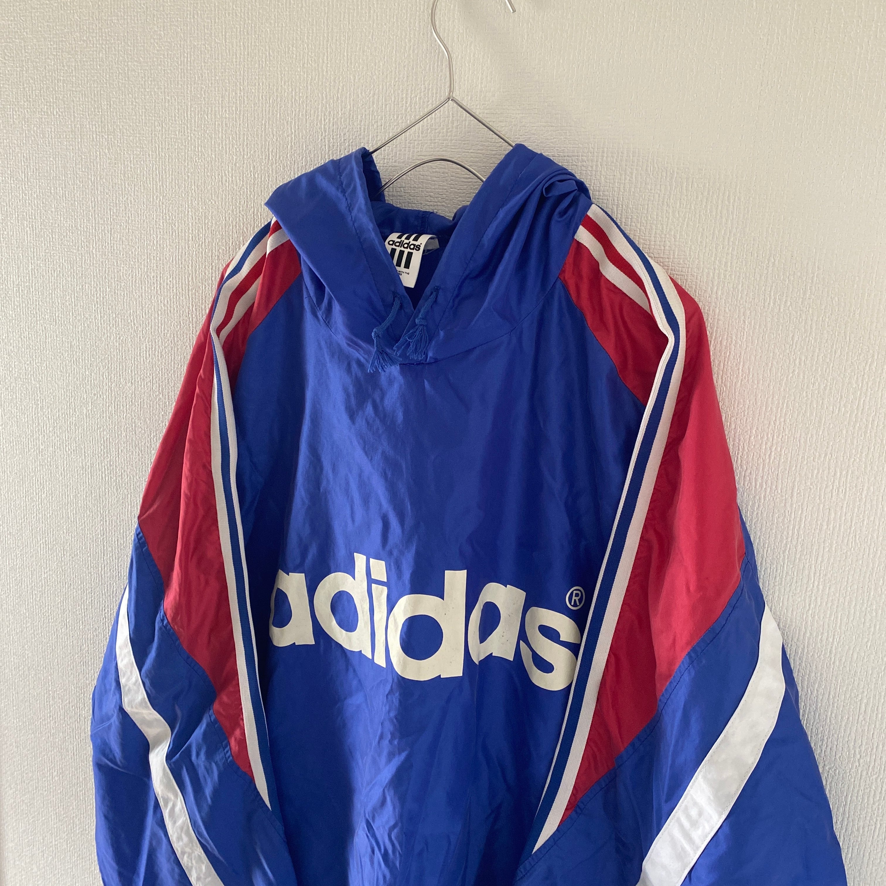 90sadidasアディダスナイロンジャケットメンズ長袖ブラックXL