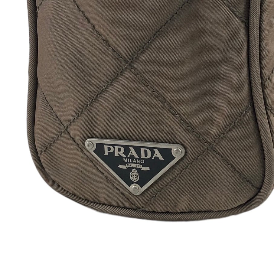 PRADA プラダ ハンドバッグ ブラウン トライアングルロゴ ナイロン