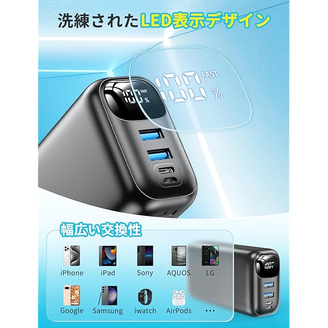 モバイルバッテリー 大容量 【50000mAh 3台同時充電可能】 モバイル