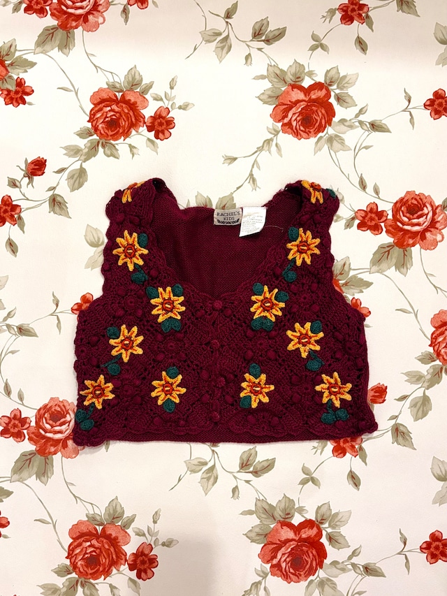 【KIDS vintage】 Rachel's kids cotton vest. about 4-8y