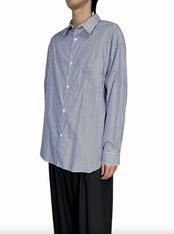 【Graphpaper】Broad Stripe L/S Oversized Regular Collar Shirt