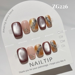 ZG226 ネイルチップ サイズXS/S/M/L ショートバレリーナ
