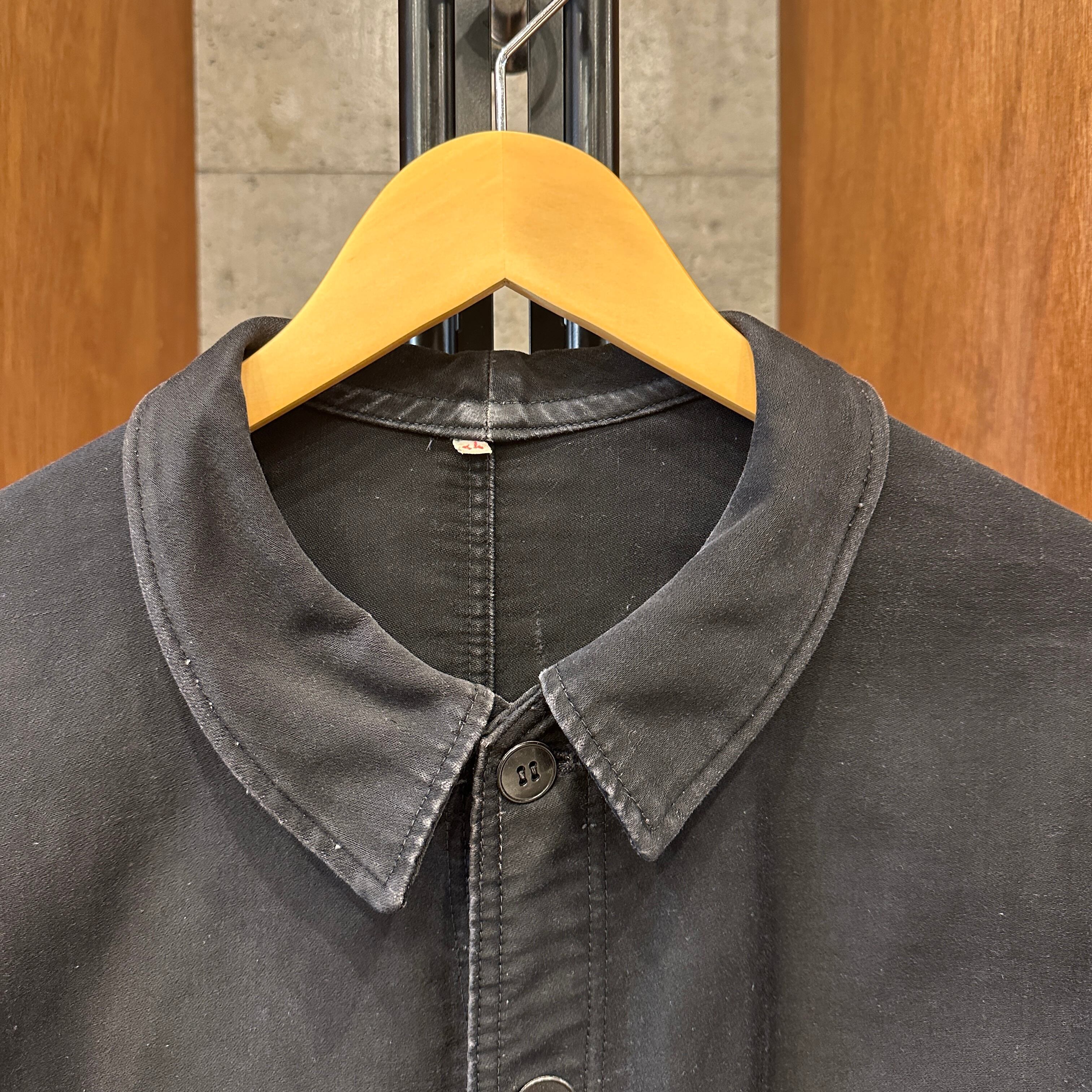 60s FRENCH VINTAGE Adolphe Lafont BLACK MOLESKIN JACKET | safarionline