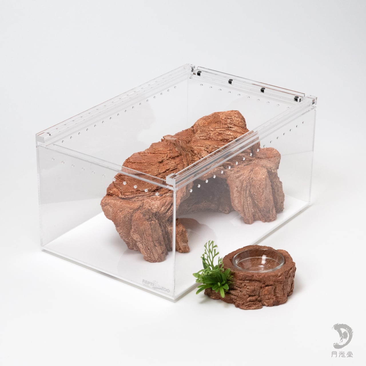 月光堂 「ロックシェルター ＋ 水入れ セット」｜レプタイルボックスに