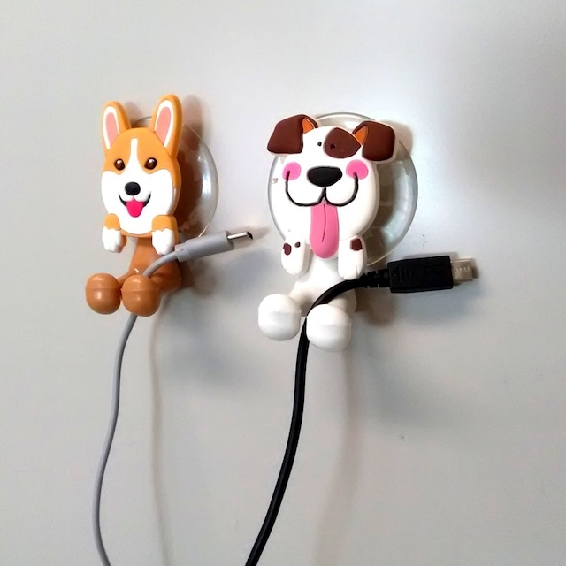 キャッチホルダー在庫限り【白い犬】歯ブラシ、USB、ペン刺し、キッチングッズ、工具刺し