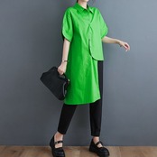 アシンメトリー ボタンダウン シャツ30054