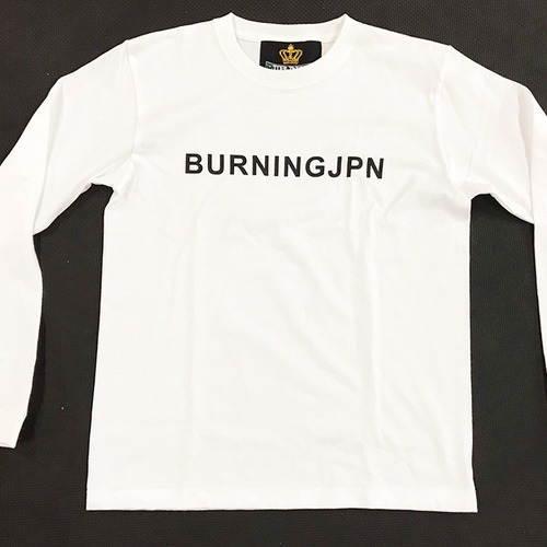 シンプルロゴ BURNING ロングTシャツ ホワイト