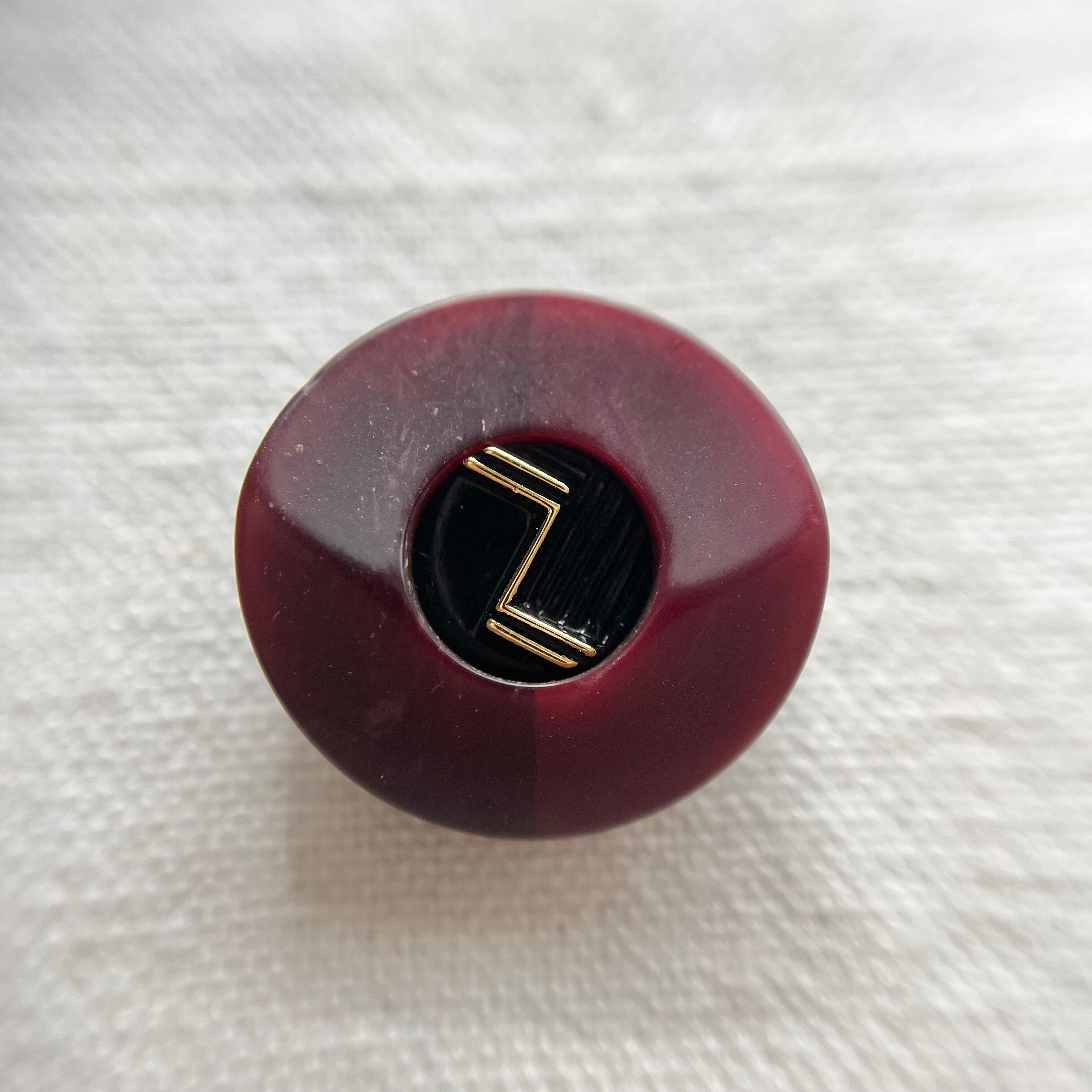 ●『2個セット』ジグザグゴールド×ディープボルドーマーブル 22.5㎜