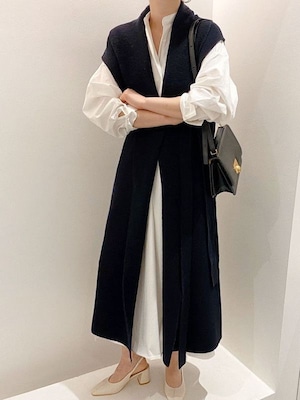 gilet＆one-piece natural long 2set【NINE6723】